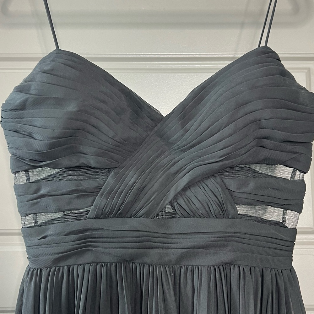 Hailey Logan Adrianna Papell Cocktail Black Mini Dress Spaghetti Straps Sz 11/12 - Picture 6 of 13